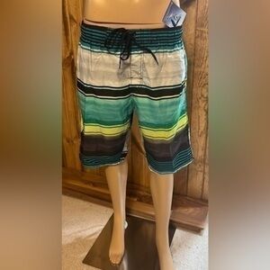 NWT - Kanu Surf Echelon men’s  Swim Trunks Avalon Black/Green,Large